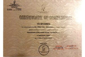 Certyfikat - Anna Klim Certyfikat - Anna Klim